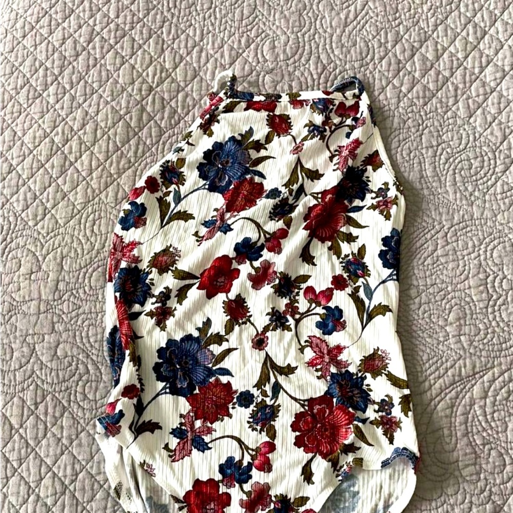 Vibrant floral body suit